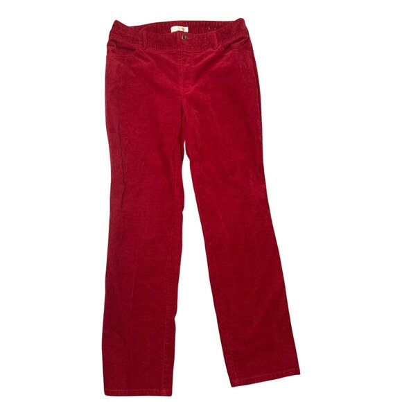 (5 for $25) Christopher & Banks Barely Boot Corduroy Jeans in Faul Red Size 8 - Picture 2 of 5